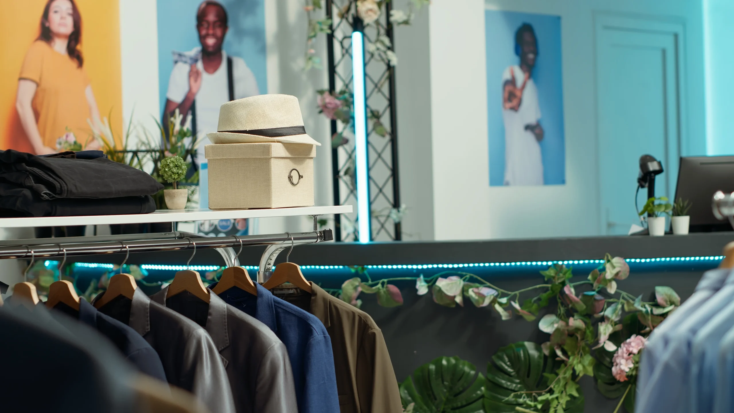 ديكورات محلات ملابس مساحات صغيرة